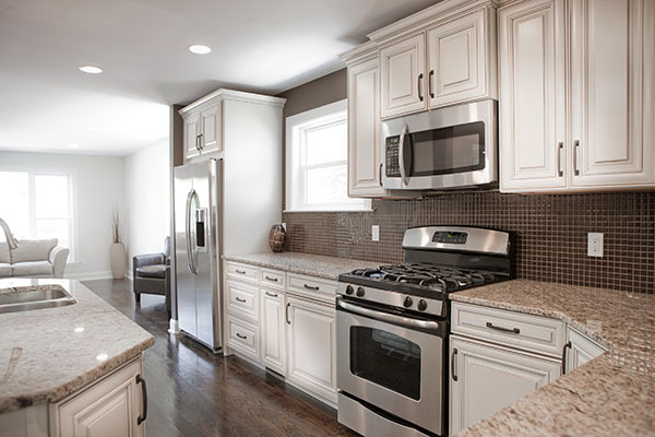 white and chrome kitchen